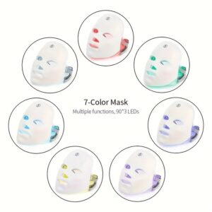 LED Light Therapy Skin Care Mask - USB Rechargeable Seven Color Spectral Mask