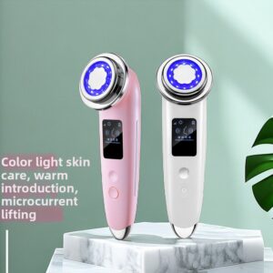 EMS Microcurrent Facial Lifting Massager with Skin Rejuvenation - 4 in 1 Cross-Border Photon Skin Rejuvenation Beauty Device - Combines Cleansing, Rejuvenation, Colored Light Therapy, Heating and Important Functions for Comprehensive Skincare.